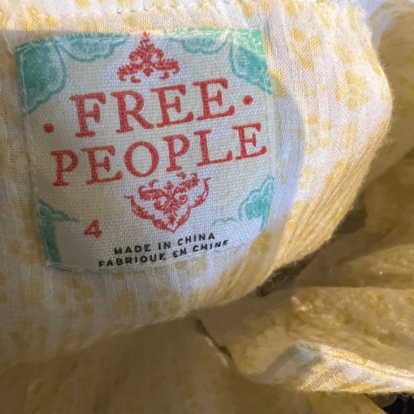 Free people tunic yellow and white Size 4 - Picture 5 of 9